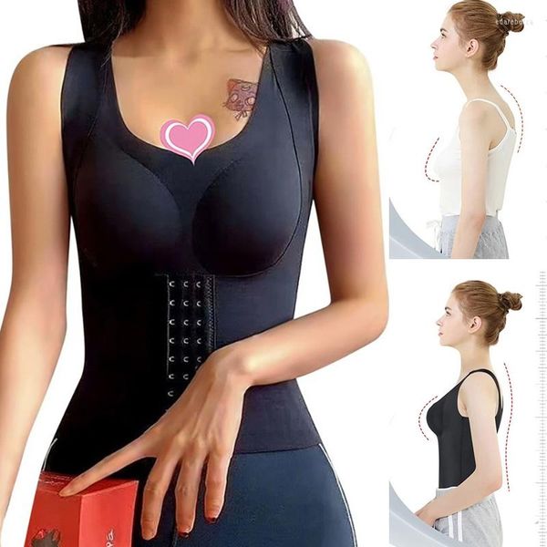 Damen Shapers Schlankheitskorsett Taille Trianer Weste Body Shaper Bauchkontrolle Shapewear für Frauen Rückenstütze gepolsterter BH Unterwäsche Tank Top