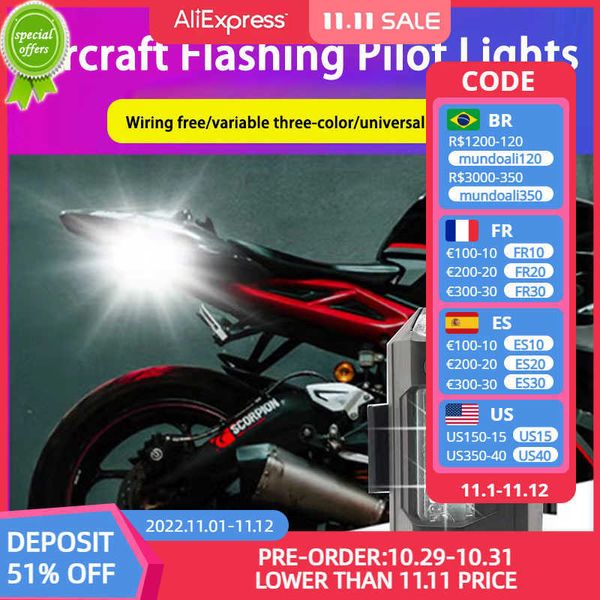 Nuovo nuovo LED spia anti-collisione RC Drone Flash LED luce di posizione indicatore di direzione moto 7 colori luce stroboscopica