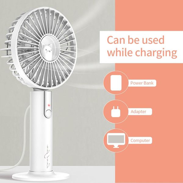 Fãs Xiaomi Verão Mini Ventilador Portátil 3 Velocidade Ajustável Ventiladores USB Recarregável Mesa Portátil Refrigerador de ar condicionado para exterior