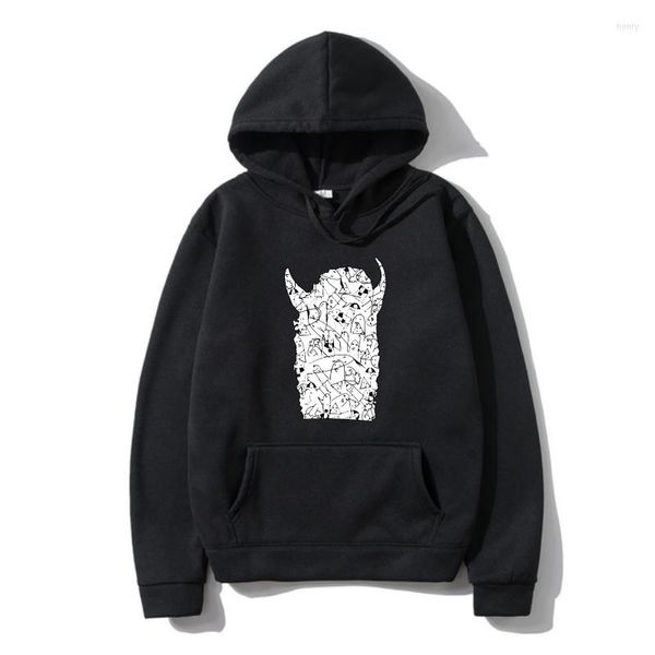 Herren Hoodies Oyasumi Punpun (Young) Oberbekleidung Punk Oyasumipunpun Goodnigthpunpun Black And White Sleeve Young