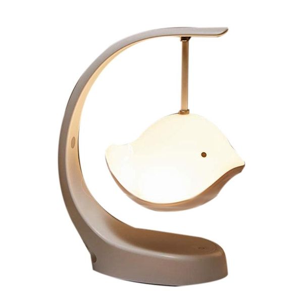 Lampade da tavolo Luce notturna per bambini Neonati o ragazze Altoparlante Bluetooth con musica 7 colori Cambiare camera Decor Cute Bird Lamp