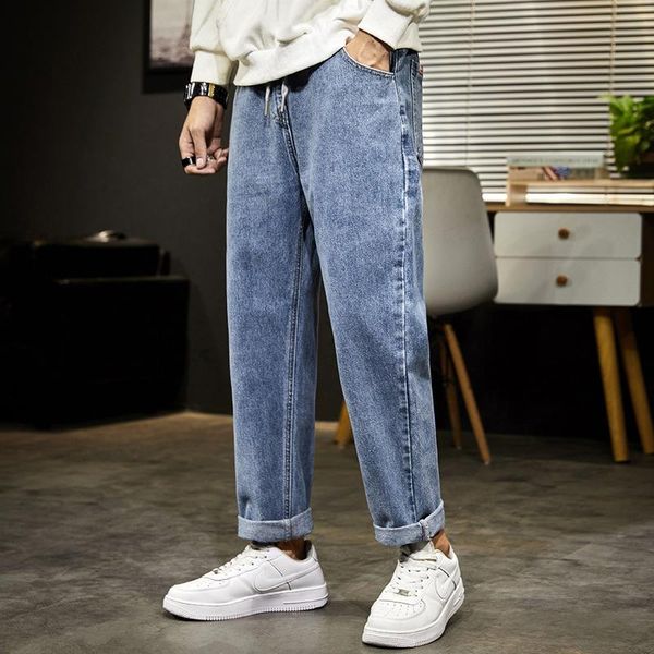 Jeans da uomo Simple Lace Fashion Denim Casual Trend All-match Straight Wide Loose
