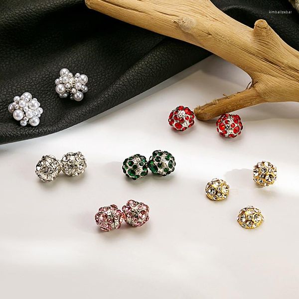 Brincos Brincos de design simples clipe de bola de cristal clipe da moda fofa manupa redonda de jóias de jóias de jóias para mulheres para mulheres meninas