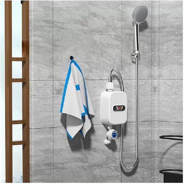 Riscaldatori Set da doccia da bagno spina europea mini istantanea set di riscaldamento ad acqua elettrica LCD Display digitale riscaldamento del rubinetto senza serbatoio da cucina