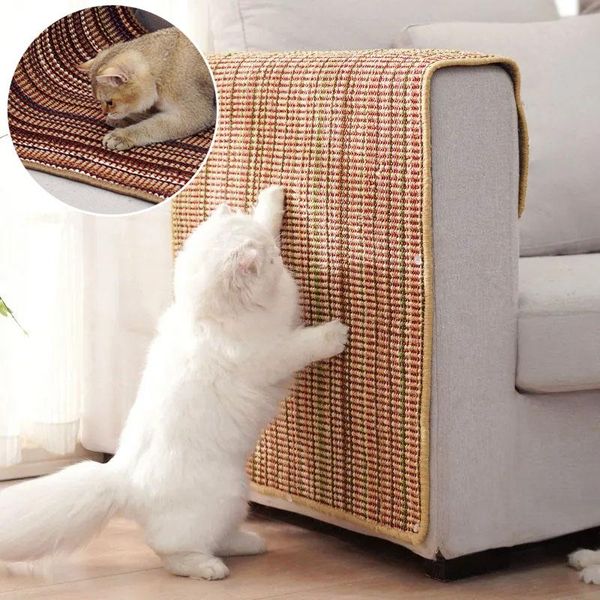 Lieferungen Sisal Cat Scratcher Matboard Katze Kratzer für schärfe Nägel Schaber Katzen Spielzeug Stuhl Sofa Möbel Beschützer Kletterwerkzeuge Teppiche