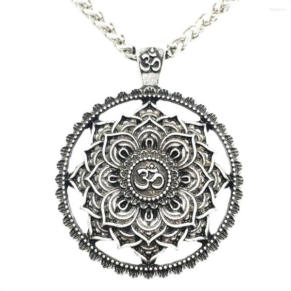 Collane con ciondolo Nostalgia Yoga Om Mandala Fiore di loto Buddha Gioielli Donna Collana Accessori spirituali