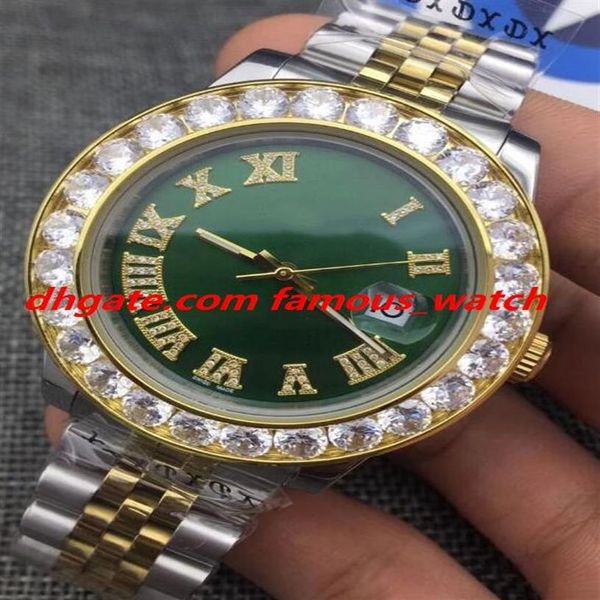 Мужские 116231 43 мм Юбилей 18K желтого золота TT Jubilee Red Roman Diamond Dial VVS Diamond Watch Автоматические модные мужские часы 289n