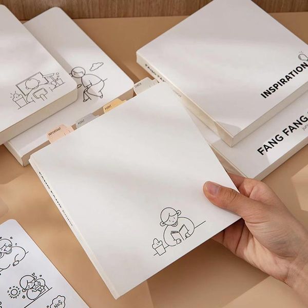 Note de notas Creative White Square Notebook Simples estudantes de estudantes da escola Planejador diário para fazer a lista de grade em branco Páginas JournalNotePads