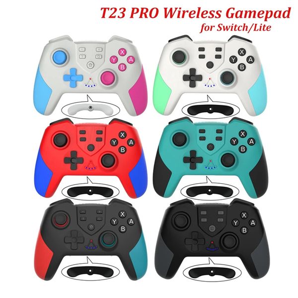 T23 Pro Wireless Game Controller Joystick com giroscope vibração NFC Wake-up Bluetooth NFC Função para Nintendo Switch Lite com caixa de varejo de embalagem