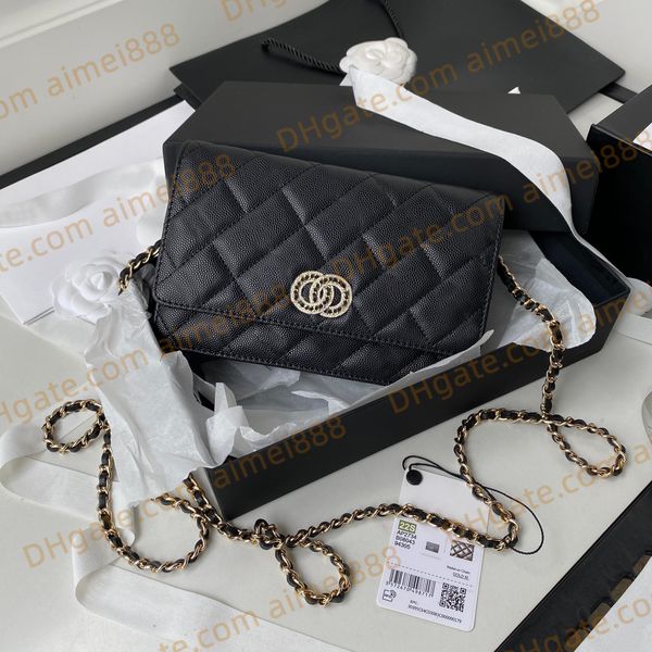 Sacos de noite da moda superior Bolsas de corrente Bolsa tiracolo Senhora Couro Estilo clássico Luxos verdadeiros Sacos de couro cultch Com caixa original