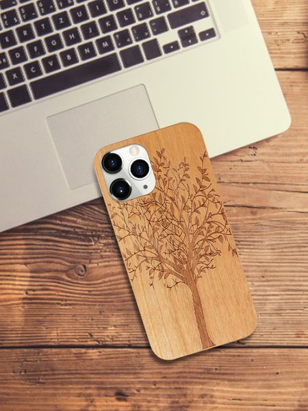 Estoque Entrega rápida Capa de madeira para celular Bolsas para celular Capas para iPhone 11 Pro Max