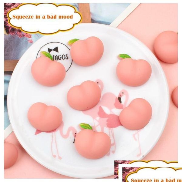 Dekompressionsspielzeug Simation Peach Pinch Butt Squeeze Soft Glue Peaches Vent Toys Handyzubehör Ornamente Dhiuq