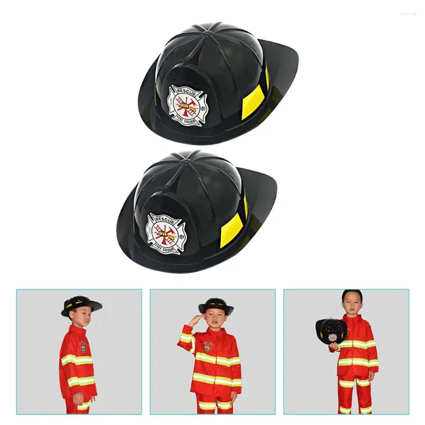 Capacetes de motocicleta 2 PCs Fireman Party Hats Toys Adultos Caminhão de bombeiros de bombeiros Segurança infantil Finja crianças