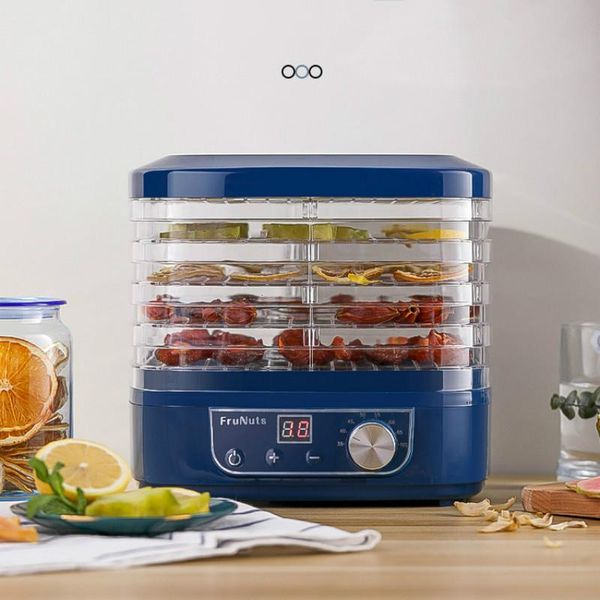 Deidratori di verdure di frutta secca Maglie di carne Mini Food Disidratatore Pet Carne Disidratato 5 vassoi Snack Air Dryer Eu