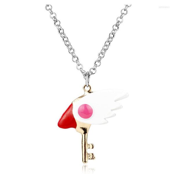 Ketten Anime Card Captor Sakura Frau Halskette Zauberstab Frauen Halsketten Anhänger Mode Elegant Cosplay Schmuck Zinklegierung Llaveros