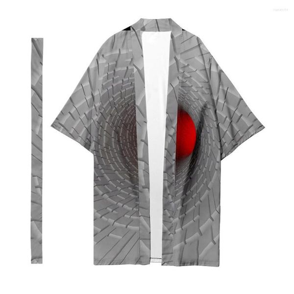 Roupas étnicas camisa imprimida em 3D Adulto Casual Manga curta Blusa diária japonesa yukata quimono top solto haori cardigan figurino asiático samurai