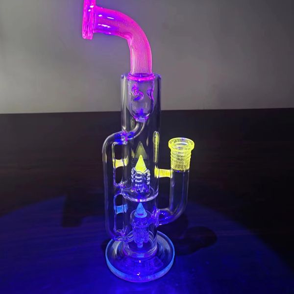 fume gravity bong a nido d'ape glassphone Accessori per fumatori Narghilè cakebelt raccoglitori di cenere bruciatore a nafta pipa fumi di vetro Narghilè bicchiere riciclatore bong UV su misura