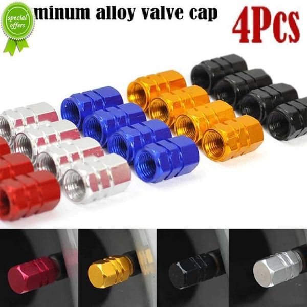 Nuovo 2024 Colorful Car Moto Bicycle Tire Air Valve Caps Dust Cove Quadrato Universale in lega di alluminio Ruota Air Dust Caps accessorio per auto