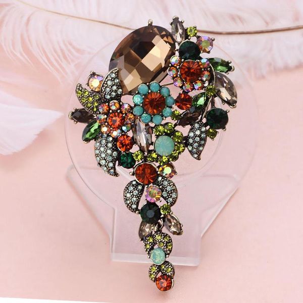 Брохи Farlena Jewelry Luxury Multi -Colring Crystal Flowers Большие булавки для броши для женских вечеринок аксессуары винтажные ролики
