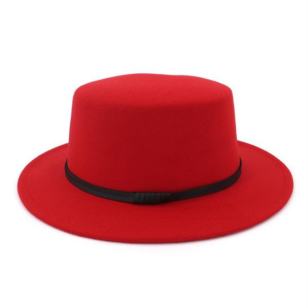 Mode breite Krempe elegante Dame Wolle Pork Pie Boater flachen Zylinder für Damen Herren Filz Fedora Gambler Hut Cloche Bowler2839