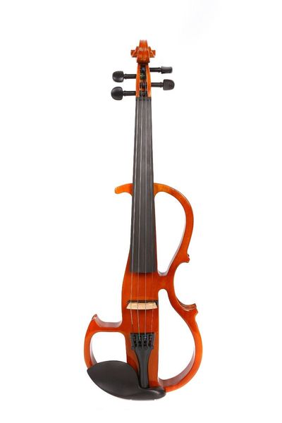 Amarelo 4/4 elétrico Violino silencioso Violino sólido Mão feito de coro feito #ev8