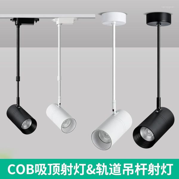 Plafoniere Long Rod Track Light Spotlight Led Surface Mounted Cob Lampada a sospensione Binario di guida