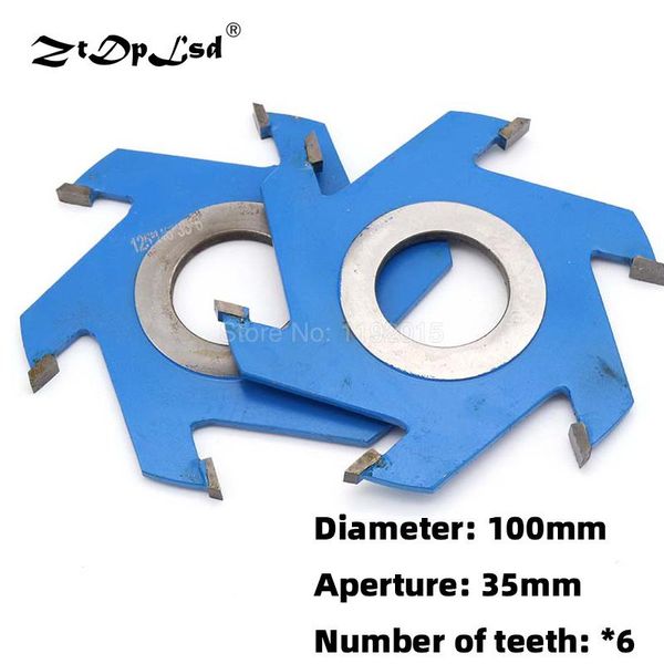 Zaagbladen 1 pz 100 mm 6 flauti lama di perforazione cnc fresa per scanalatura profonda utensili da taglio per la lavorazione del legno fresa a coda di rondine diametro esterno