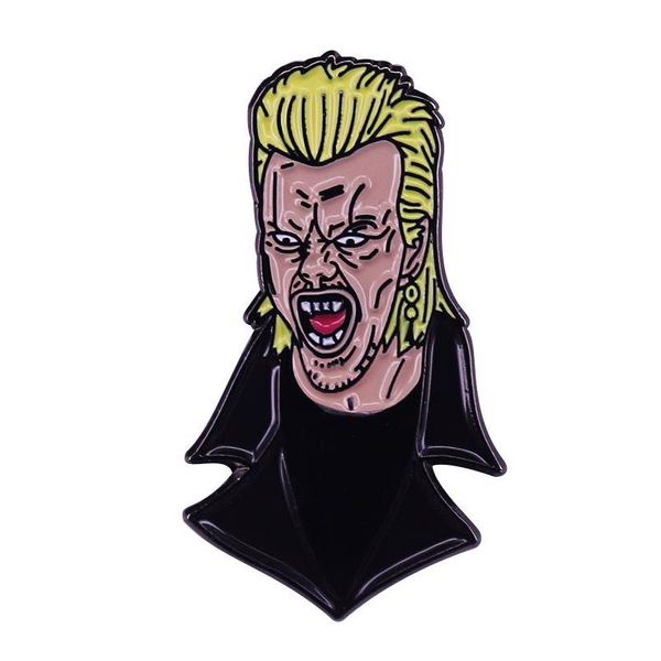 Accessori per cartoni animati David Kiefer Sutherland Film horror anni '80 Vampiro Smalto Pin Spilla Michael Stai mangiando vermi Come fanno a gustare Dhuj4