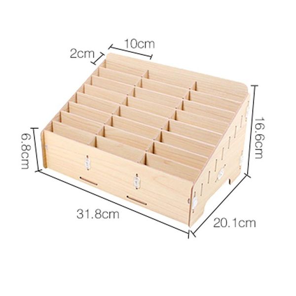 Gereedschap 24 grades caixa de armazenamento de madeira suporte do telefone celular desktop organizador caixa de armazenamento ferramentas de reparo do telefone móvel caixa de armazenamento