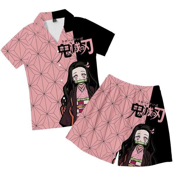 Figurino do Japão Japão de Slayer Demônio Japão Pamas de Pajamas Kimetsu Não Yaiba Tomioka Giyuu piserkids Homme Wear Mulheres Meninas Meninas Pijamas 230512