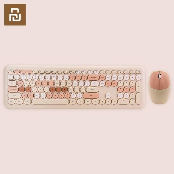 Zubehör Youpin Mofii 666 2.4g drahtlose Keyboard -Maus -Kombination gemischte Farbe 110 Tastatur -Maus -Set für Laptop Desktop Office Game -Anzug
