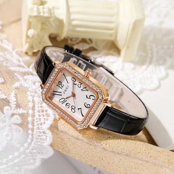 Orologi da polso Orologi da donna di lusso Square Simple Digital Art Watch Elegant Fashion Quartz Ladies Montre Femme