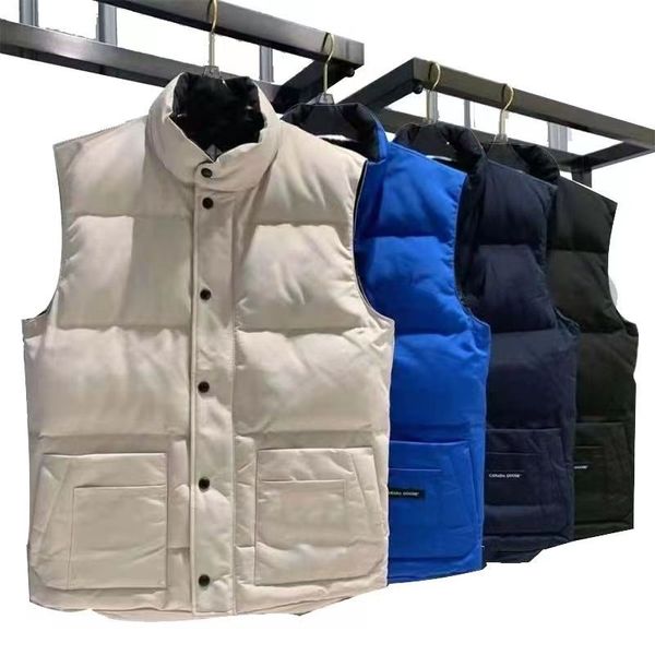 Colete de penas masculino Colete de algodão design para homem e mulher sem mangas jaqueta norte puffer outono inverno casual ganso canadense ao ar livre agasalhos