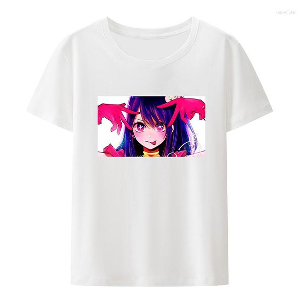 Camisetas masculinas oshi no ko personagens algodão camisetas oshinoko estilo nostalgia roupas femininas y2k tops women otaku vintage harajuku