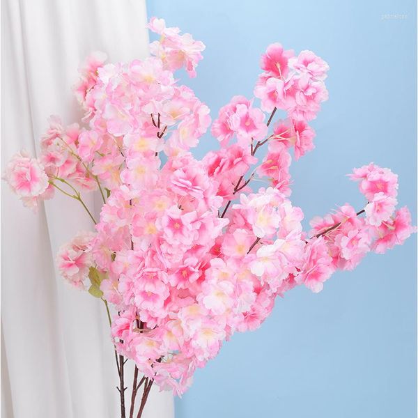 Fiori decorativi 100 cm Ramo di fiori di ciliegio artificiale Decorazione di nozze Arco Decorazioni per la casa di fiori crittografati