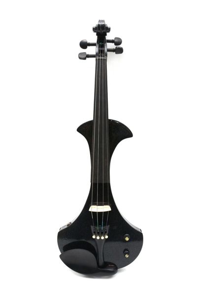 Yinfente Black Electric Violin 44 Sweet Sound Free Caso Bow Ebony Fittings