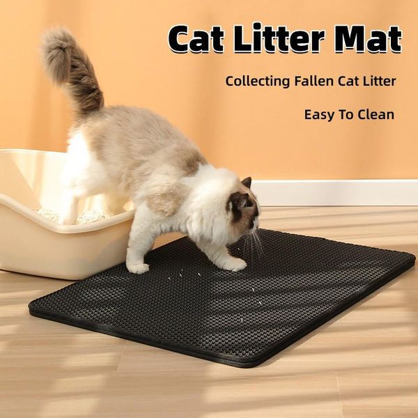 Tappetini a doppio strato non slip pad gatto pad gatto pet gatch tappetino in pelle cuscinetto pulito impermeabile per gatti