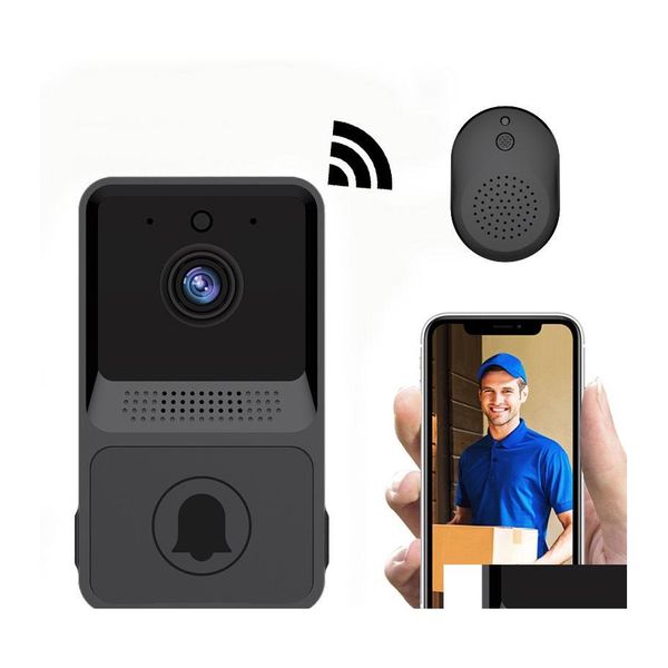 Campainhas de video de vídeo sem fio Câmera de campainha wifi Segurança noturna intercomolho ao ar livre olho de olho smart home voz monitor doo dhyio