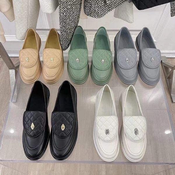 ultime scarpe da sera con plateau per donna designer da ufficio mocassini fibbia classica moda lavoro pelle bovina muffin stringate mocassino tacco grosso di alta qualità scarpa con suola spessa