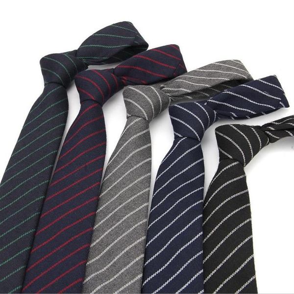 Cravatta professionale per uomo da 6 cm Skinny Cotton Neckie Business Abite Forte Cravatte Ties Strips Plaid Lawyer 2PCS Lot261o