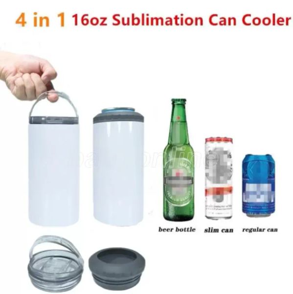 16oz de sublimação lata mais refrigerada copo reto Isolante de aço inoxidável A vácuo garrafa isolada de isolamento frio no atacado FY5147