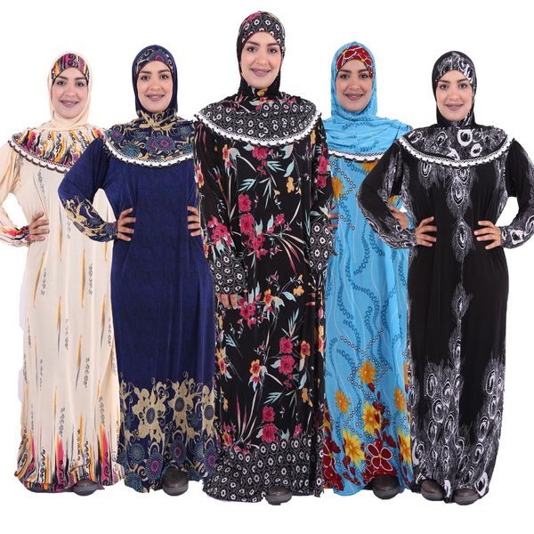 Vestido de caixa de roupas étnicas Enviar vestido aleatoriamente muçulmano hijab ramadan conjunto