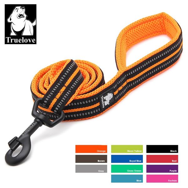 Trela truelove coleira de animais de estimação de animais de estimação reflexiva de malha de nylon acolchoada para cachorro grande ou gato Treinamento de caminhada 11 cor 200cm TLL2112 DropShipping