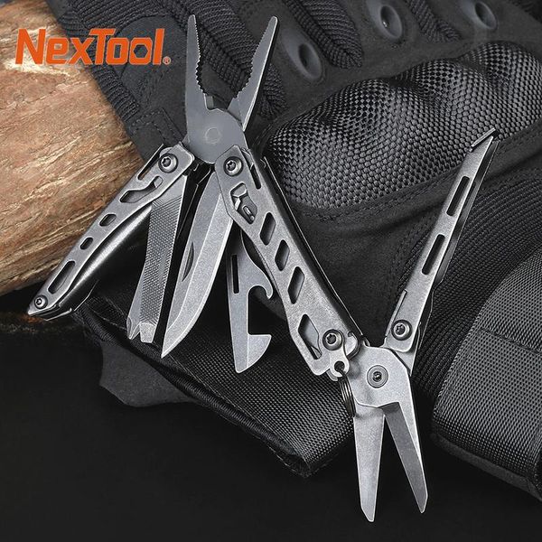 Tang Nextool Mini Flagship EDC Ferramentas 10 em 1 Alicate Multiferramenta Faca Tesoura Cortadores de Fio Chave de Fenda Abridor de Faca Dobrável de Acampamento