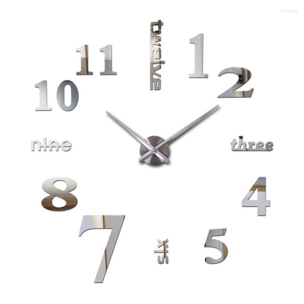 Relógios de parede relógio relógio Reloj de pared decoração clcoks 3d acrílico adesivo especial agulha de sala de estar