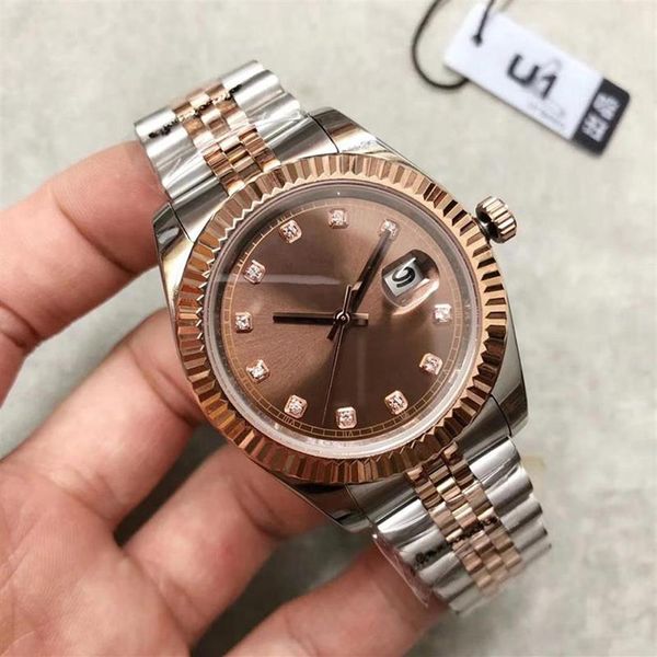 -Selling 36 mm Rose Gold Dial Top Men's Watch Date Series M126331 Data mecânica original de alta qualidade Just Wristwatches252z