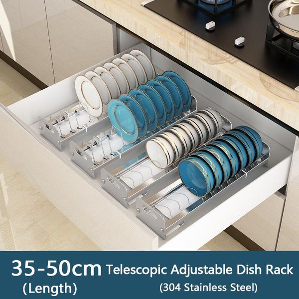 Organizzazione Scolapiatti telescopico da 3550 cm Scaffale per piatti da cucina con vassoio scolapiatti Scolapiatti in acciaio inossidabile 304 Organizzatore da cucina