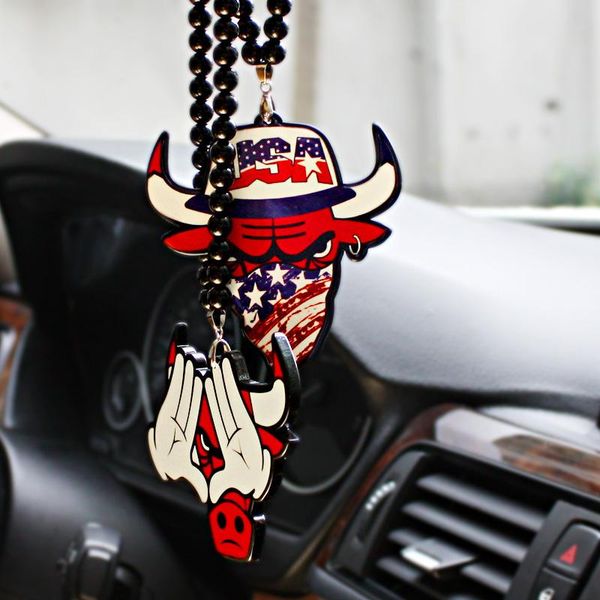 Decorazioni per interni Ornamenti per auto Hellaflush Bull Ciondolo a doppia faccia Specchietto retrovisore Decorazione Stile retrò cinese Creatività Ac