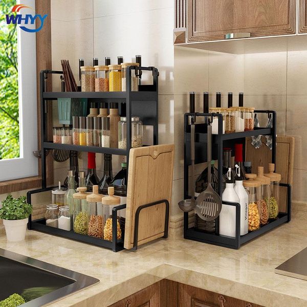 Organizzazione WHYY Scaffale da cucina Organizzatore di spezie Armadietto da scrivania Bacchette Portaoggetti Portacoltelli per stendino per piatti Accessori Forniture