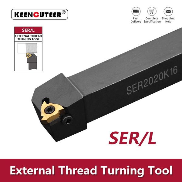 Draaigereedschap SER1010H11 SER1212H16/11 SER1616H16/11 SER2020K SER2525M Ferramenta de torneamento de rosca externa SER SEL Barra de corte de torno Suporte de ferramenta CNC